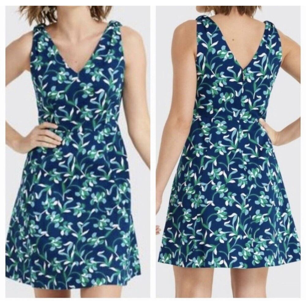 Draper James Womens Floral‎ Dress Sz 0 Blue Graceland Cocktail Easter Party Boho